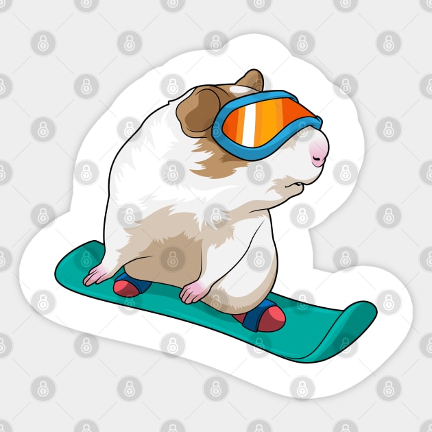 Guinea pig Snowboarder Snowboard Sticker by Markus Schnabel